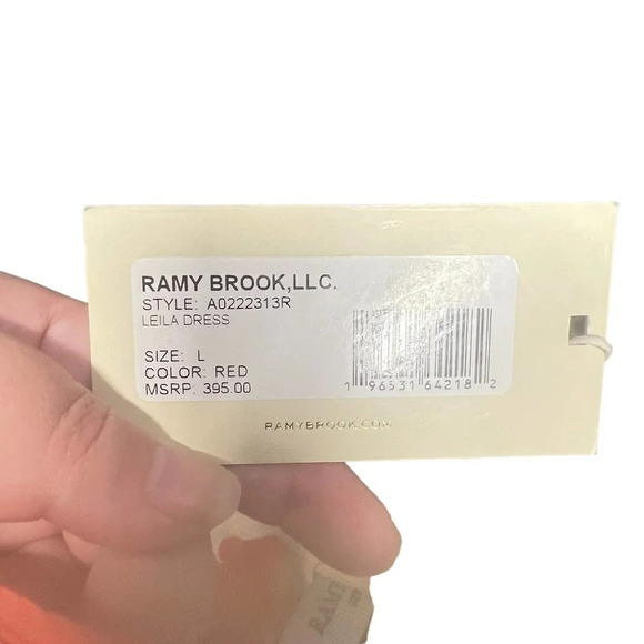 Ramy Brook Leila One Shoulder Smocked Mini Dress Red Orange Size Large - Picture 9 of 11